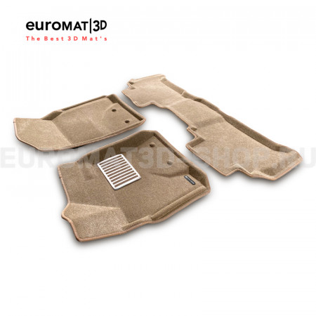Текстильные 3D коврики Euromat3D Lux в салон для Toyota Land Cruiser 200 (2007-2012) № EM3D-005118T Бежевые