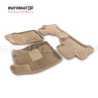 Текстильные 3D коврики Euromat3D Business в салон для Lexus GX470 (1998-2008) № EMC3D-005121T Бежевые