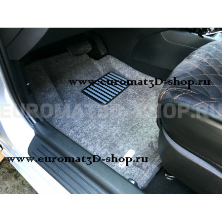 Текстильные 3D коврики Euromat3D Lux в салон для Kia Ceed (2006-2012) № EM3D-002722G Серые