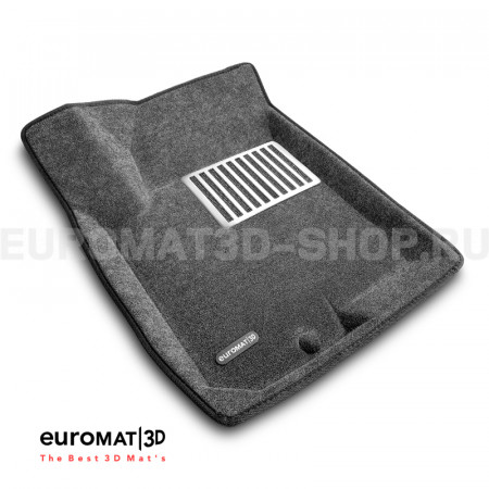 Текстильные 3D коврики Euromat3D Lux в салон для Kia Ceed (2006-2012) № EM3D-002722G Серые