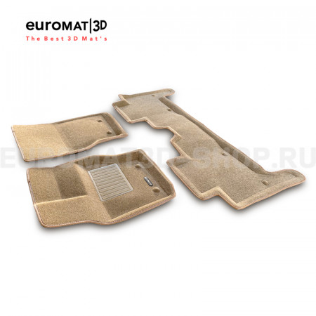 Текстильные 3D коврики Euromat3D Business в салон для Land Rover Range Rover Sport L494 (2014-2021) № EMC3D-003109T Бежевые