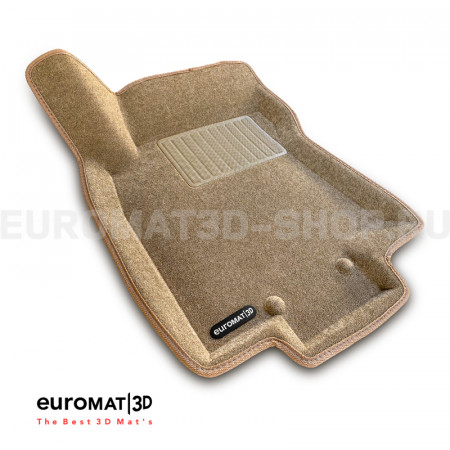 Текстильные 3D коврики Euromat3D Business в салон для Nissan X-Trail (T32) (2015-2020) № EMC3D-003724T Бежевые