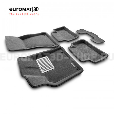 Текстильные 3D коврики Euromat3D Lux в салон для Porsche Macan (2014-) № EM3D-004103G Серые