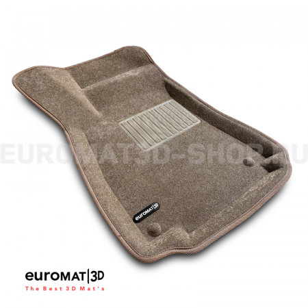 Текстильные 3D коврики Euromat3D Business в салон для Audi A4 (2016-) № EMC3D-001102T Бежевые