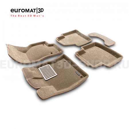 Текстильные 3D коврики Euromat3D Lux в салон для Skoda Superb (2015-) № EM3D-004510T Бежевые