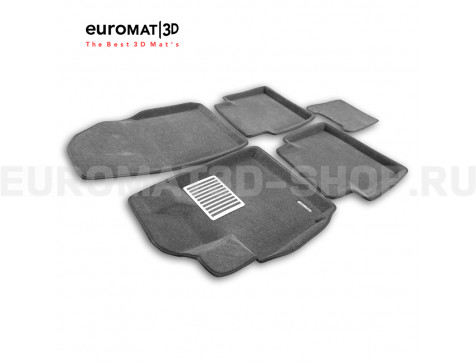 Текстильные 3D коврики Euromat3D Lux в салон для Exeed VX (2021-2023) № EM3D-001424G Серые