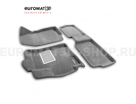 Текстильные 3D коврики Euromat3D Lux в салон для Exeed LX (2022-) № EM3D-001425G Серые