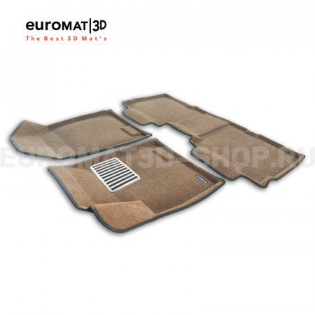 Текстильные 3D коврики Euromat3D Lux в салон для Jetour X90 PLUS (2023-) № EM3D-000021R Коричневые
